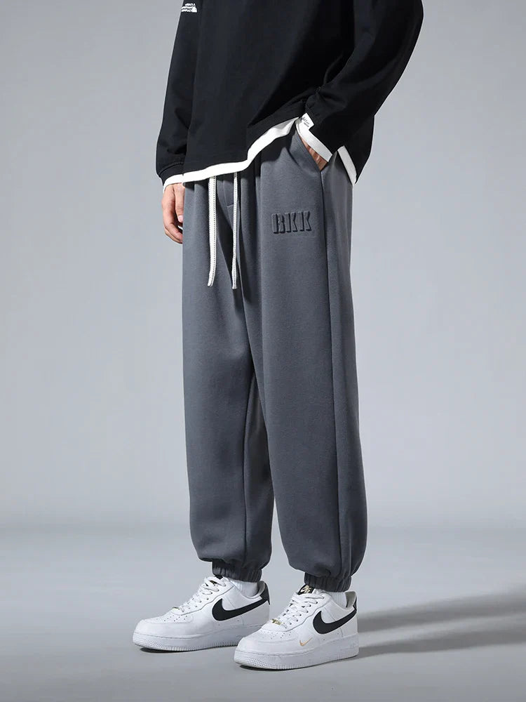 Model wearing the navy blue Elastic Cuff Lounge Pants