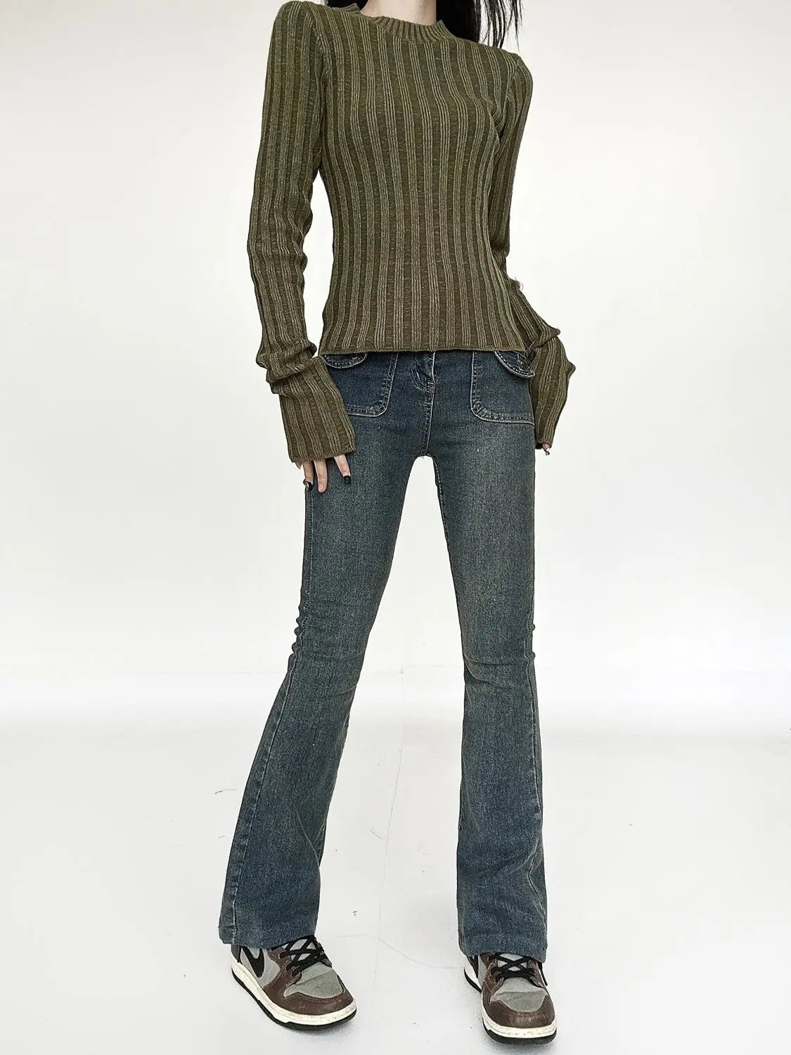 Women Casual Cozy Vintage Knit Sweater