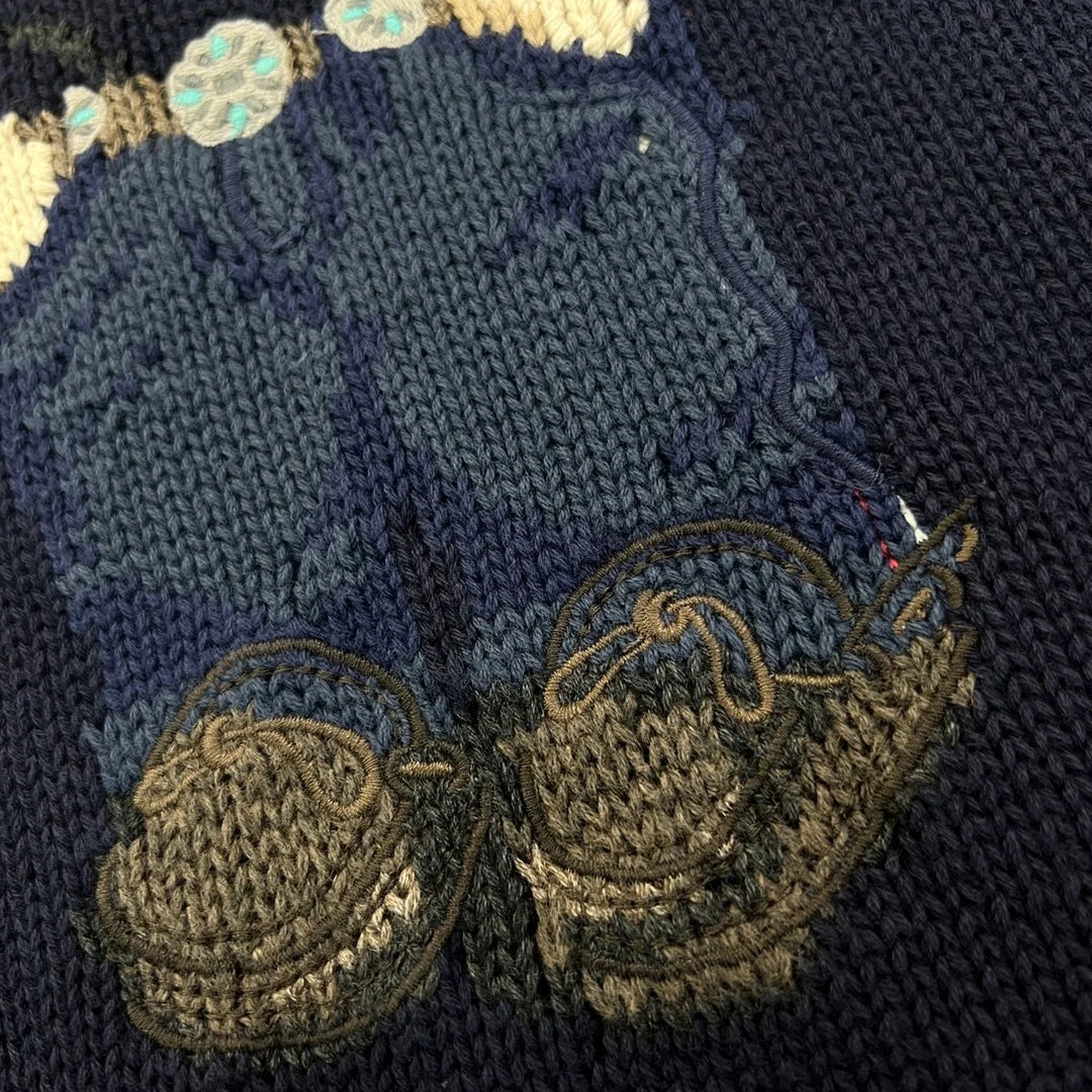 Embroidered National Flag Teddy Bear Sweater