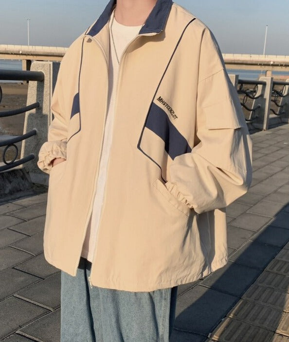 Zip-Up Turn Down Collar Jacket