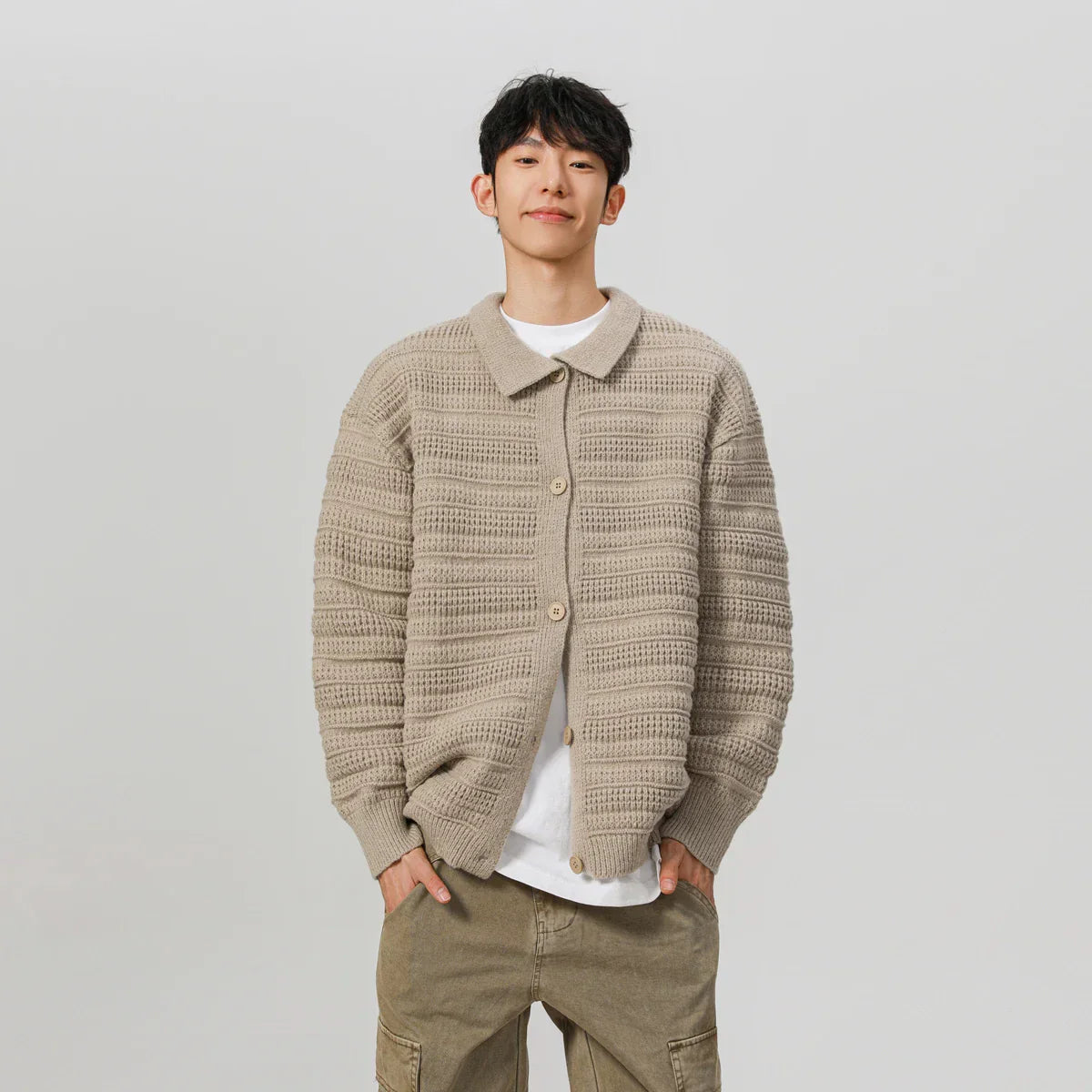 Fashionable Retro Loose Knitted Stripe Sweater