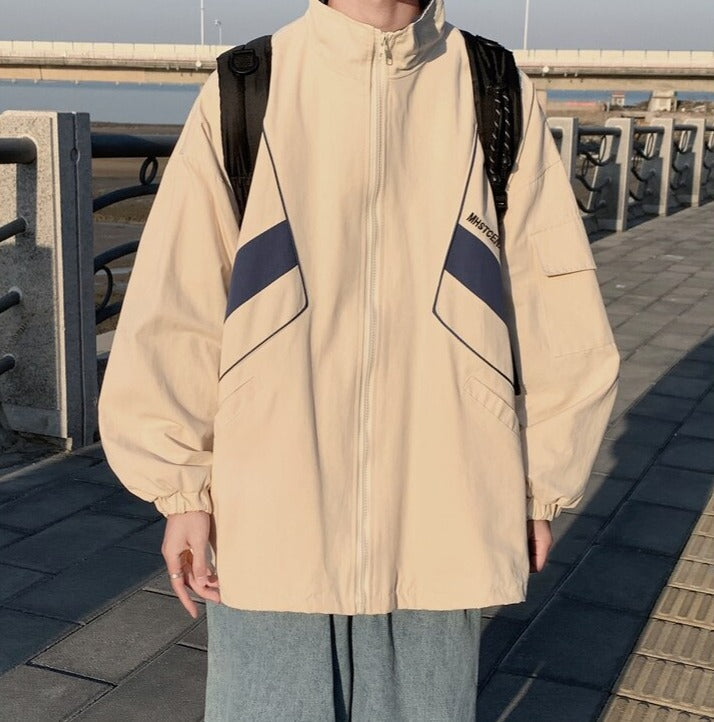 Zip-Up Turn Down Collar Jacket