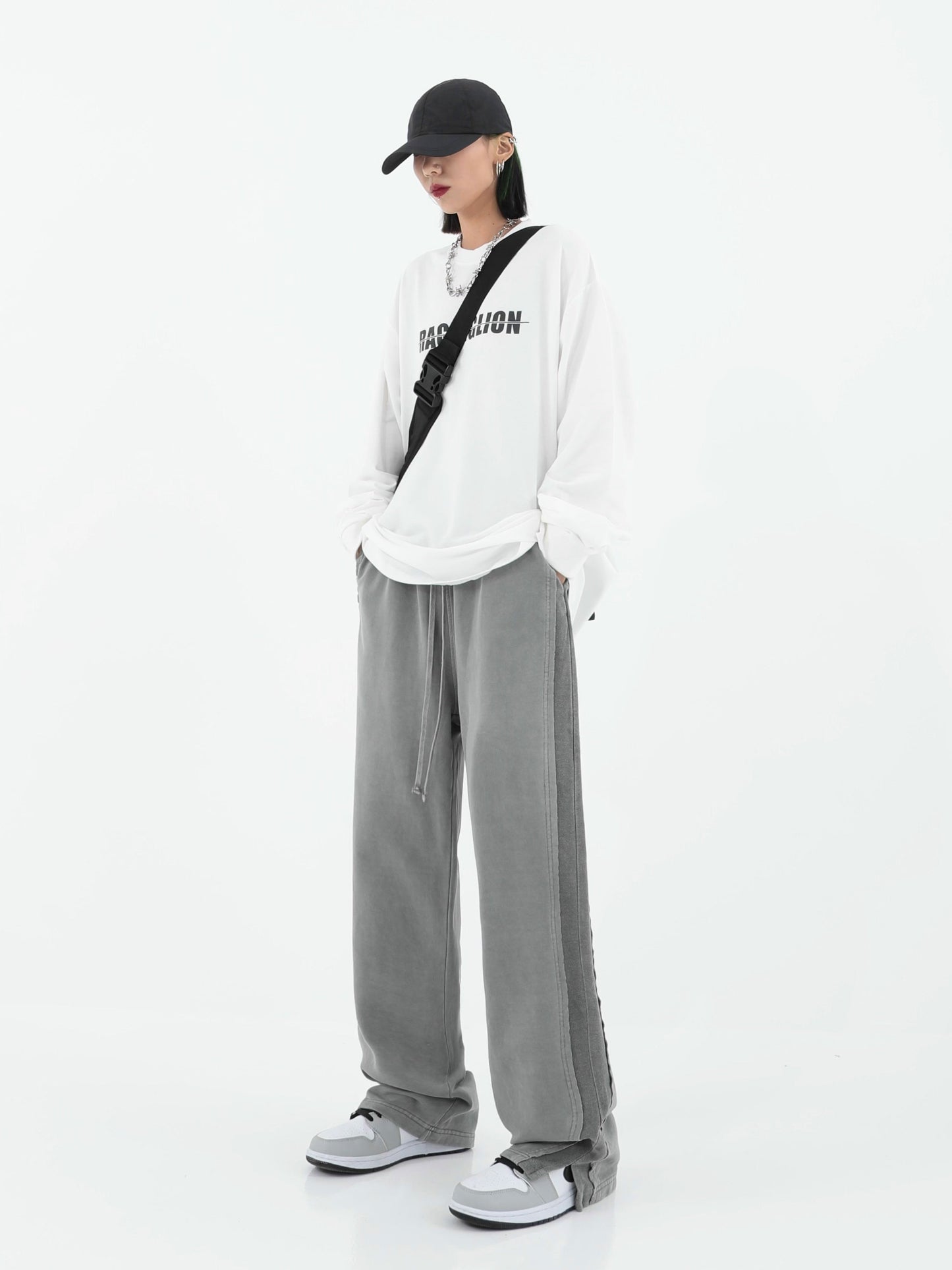 Versatile Wide-leg High Waist Sweatpants
