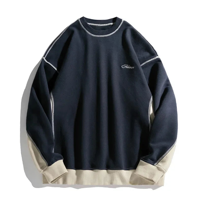 Insulated Loose Casual Letter Splice Sweatshirt
