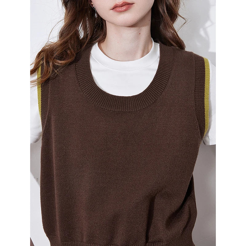 Chic Knitted Sleeveless U-Neck Sweater