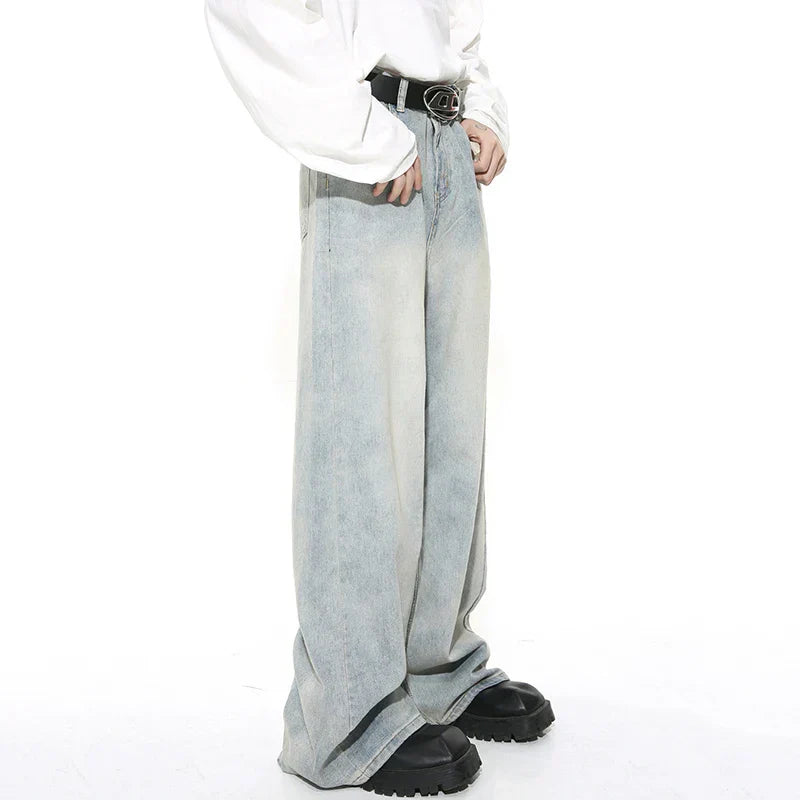 Vintage Distressed Washed Denim Jeans