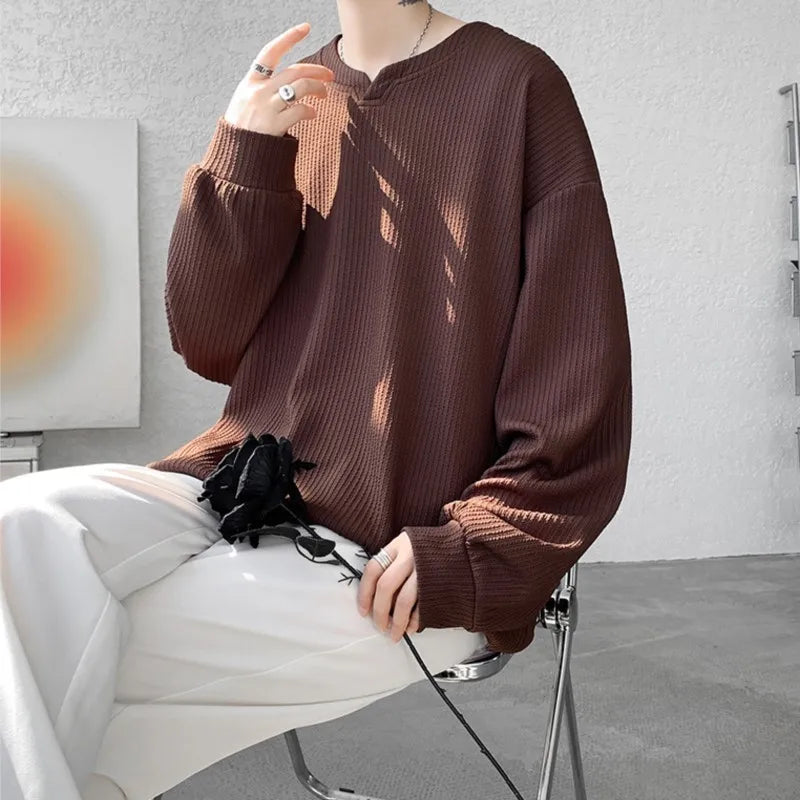 Oversized Ribbed Knit Soft Boy Sweater