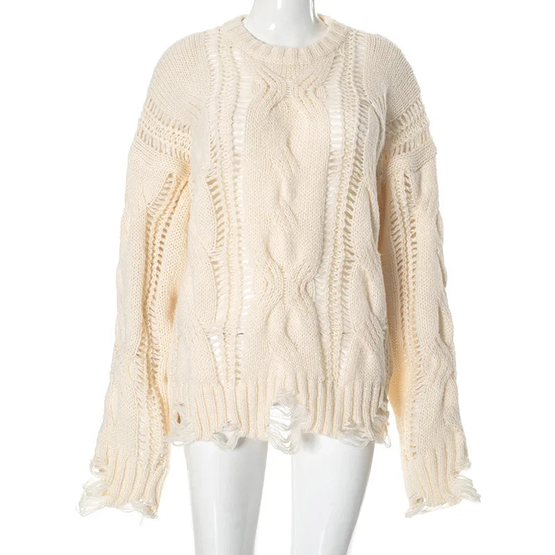 Women Luxury Knitted Essential Fringe Sweater
