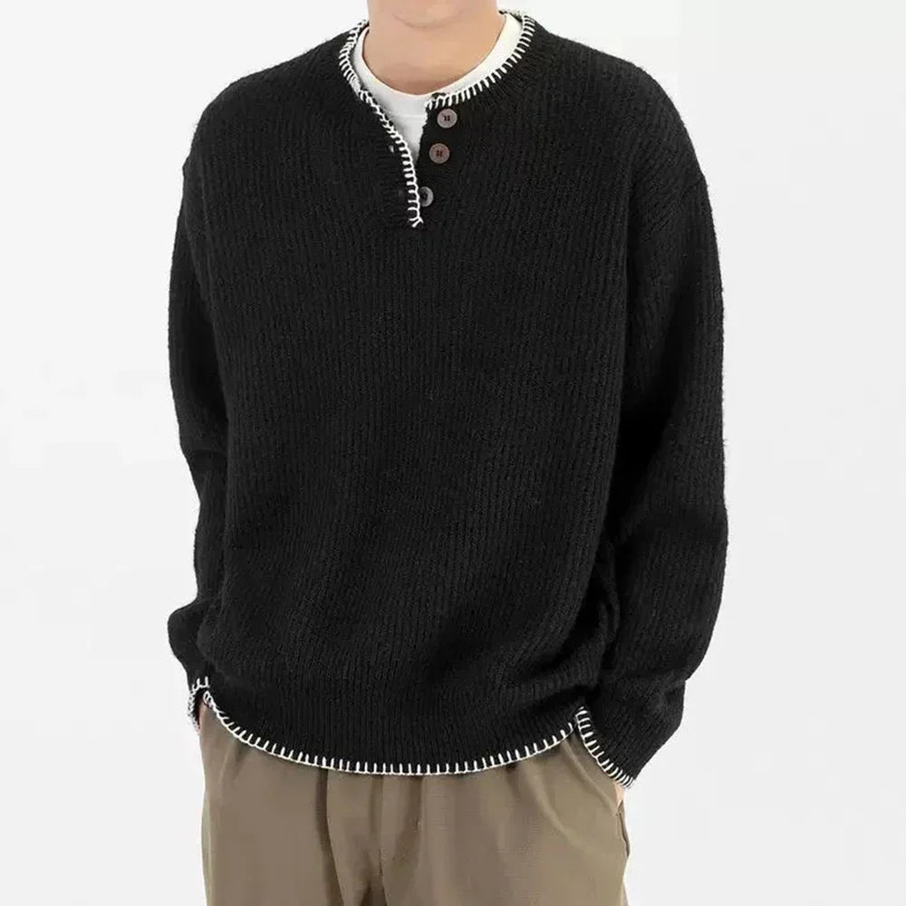 Long-lasting Men Retro Loose Collar Sweater