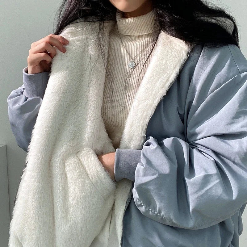 Double-sided Hooded Zip-up Jacket