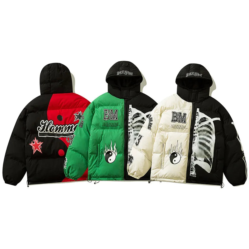 Yin Yang Club Oversized Puffer Jacket