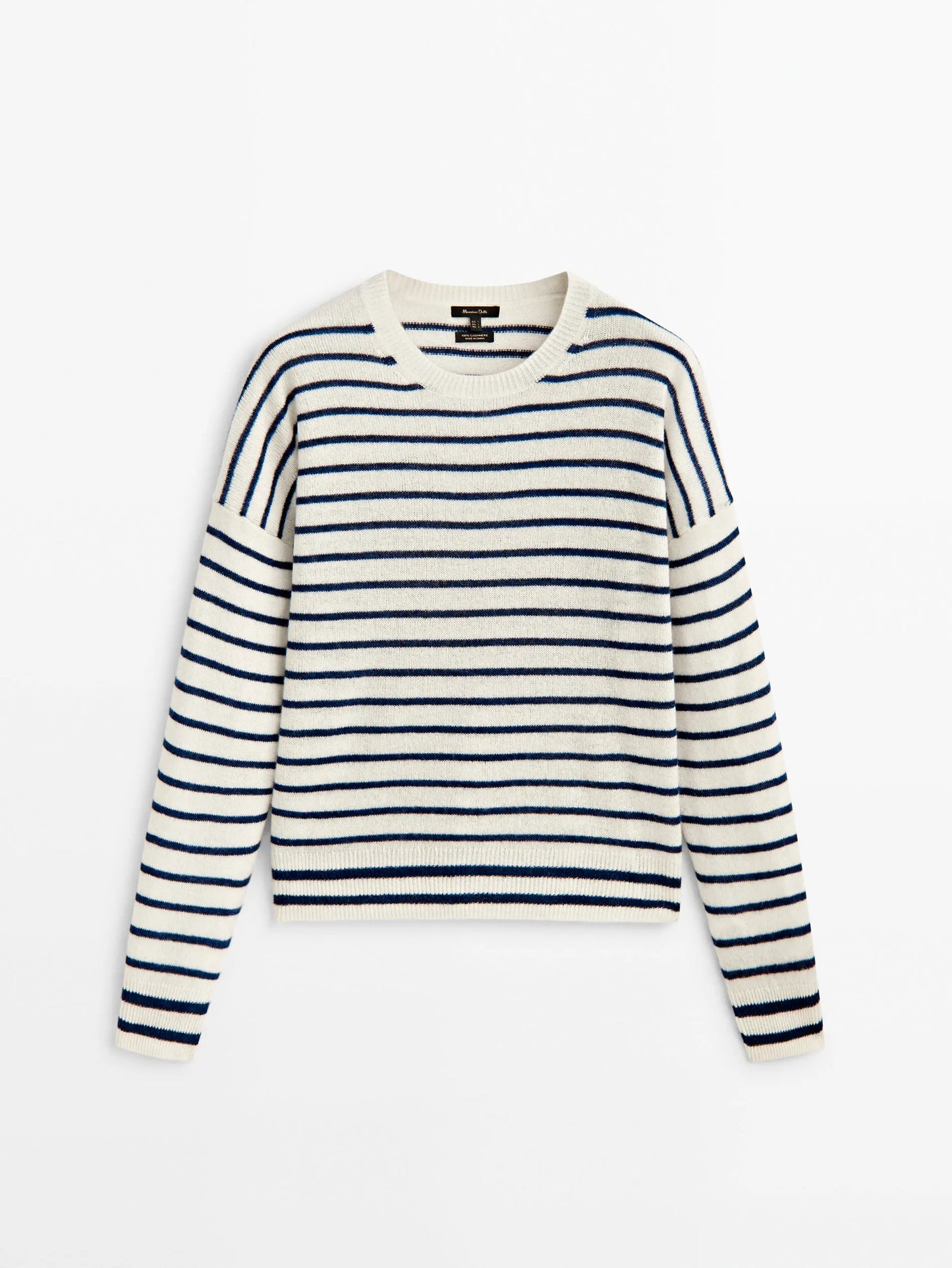 Women Retro Ethereal Stripe Crew Neck Sweater
