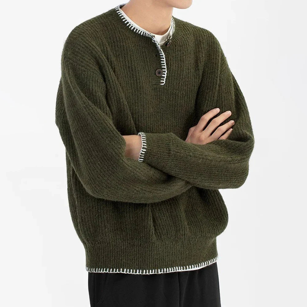 Long-lasting Men Retro Loose Collar Sweater