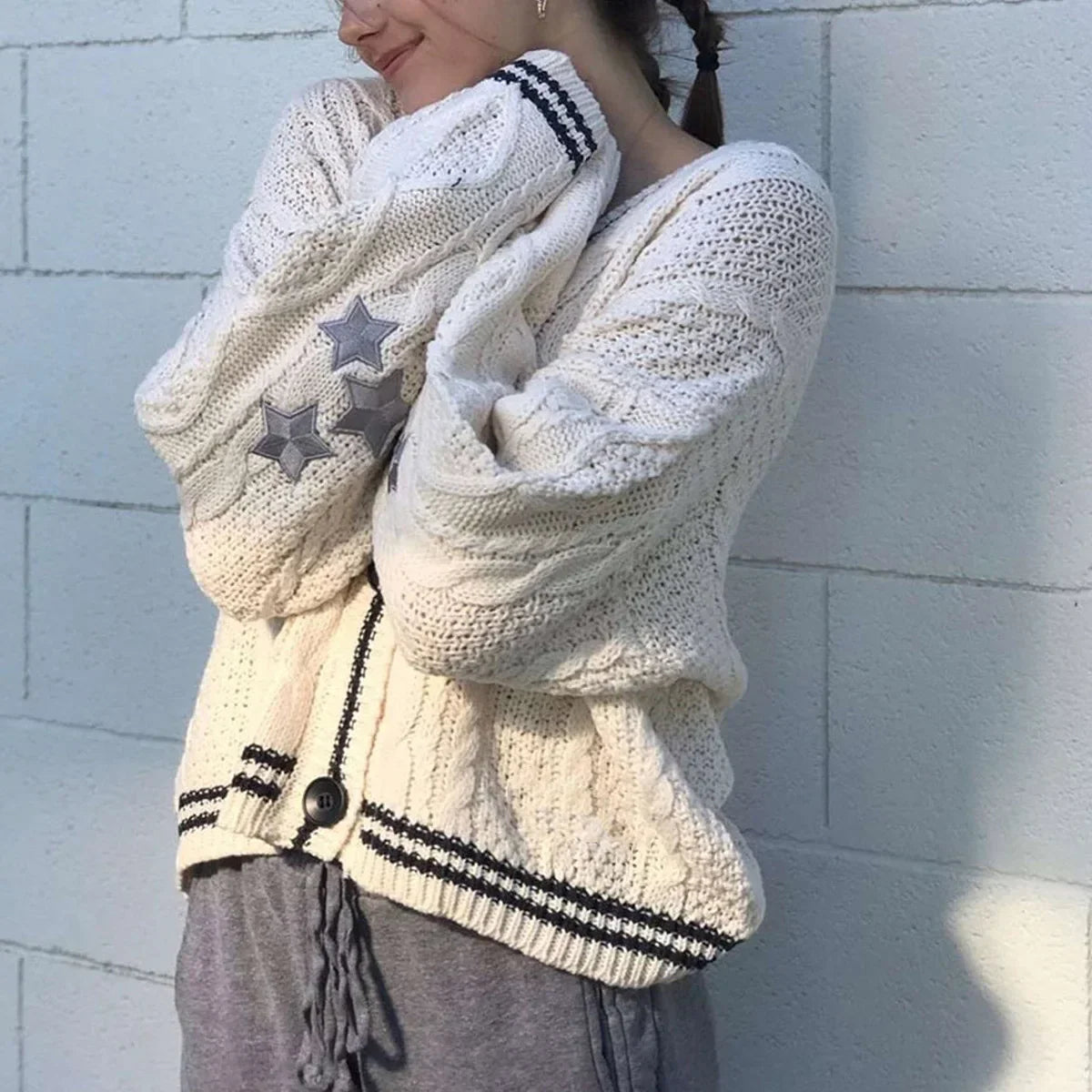 Y2K Vintage Cable-Knit Sweater