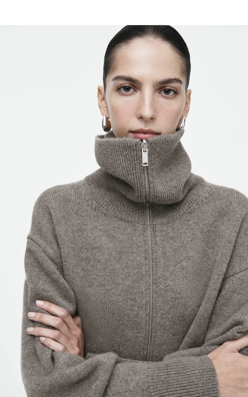 Ethereal Winter Cos Casual Knitted Zipper Sweater
