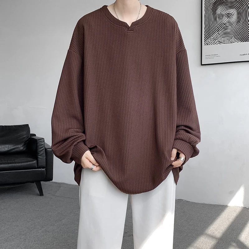 Oversized Ribbed Knit Soft Boy Sweater