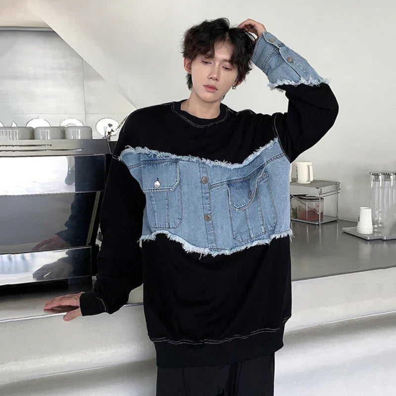 Denim Hybrid Sweatshirt