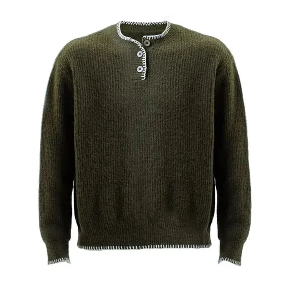 Long-lasting Men Retro Loose Collar Sweater