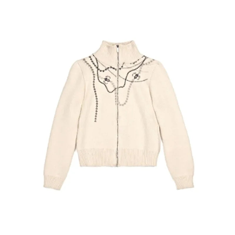 Women Cozy Knit Zip-Up Casual Sweater