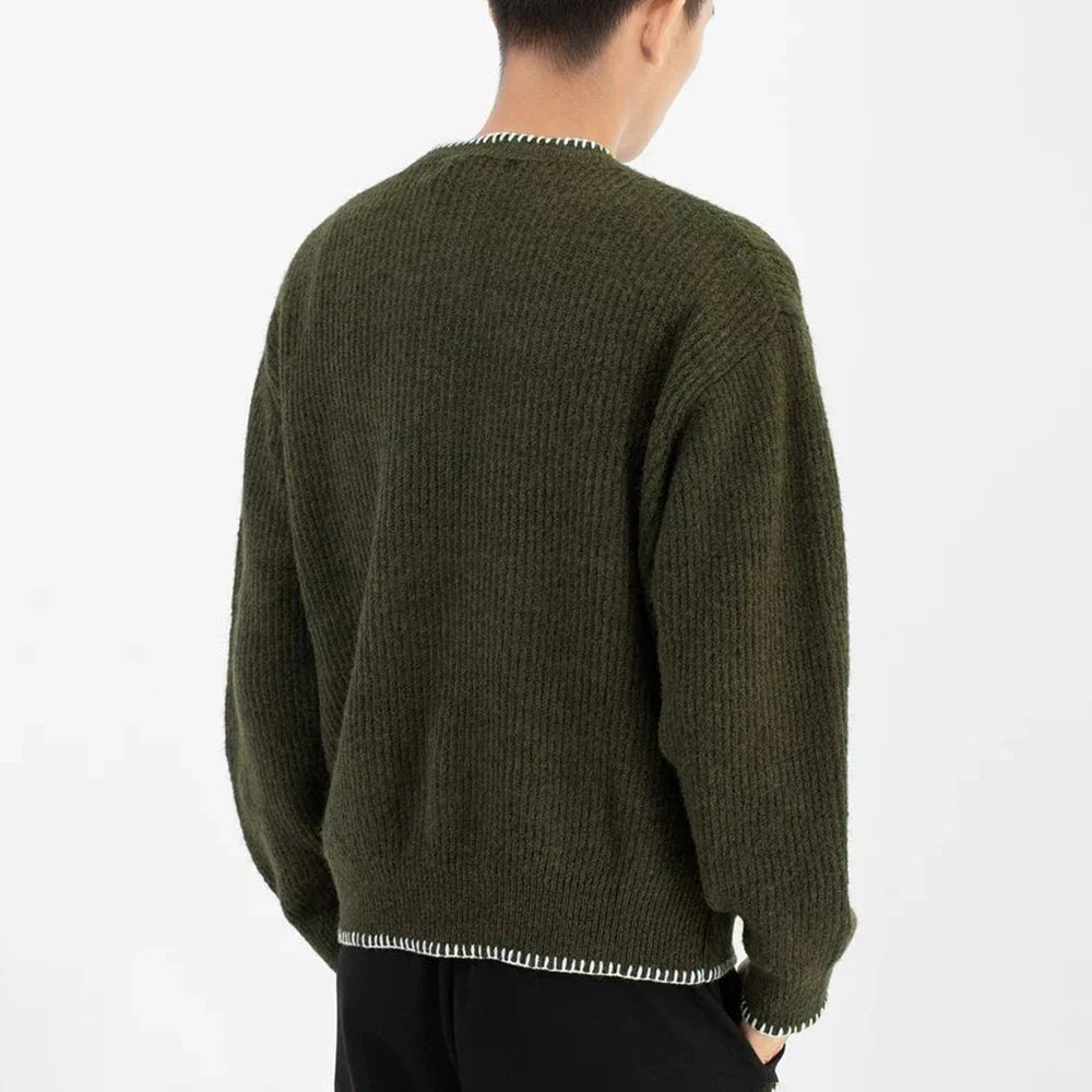 Long-lasting Men Retro Loose Collar Sweater
