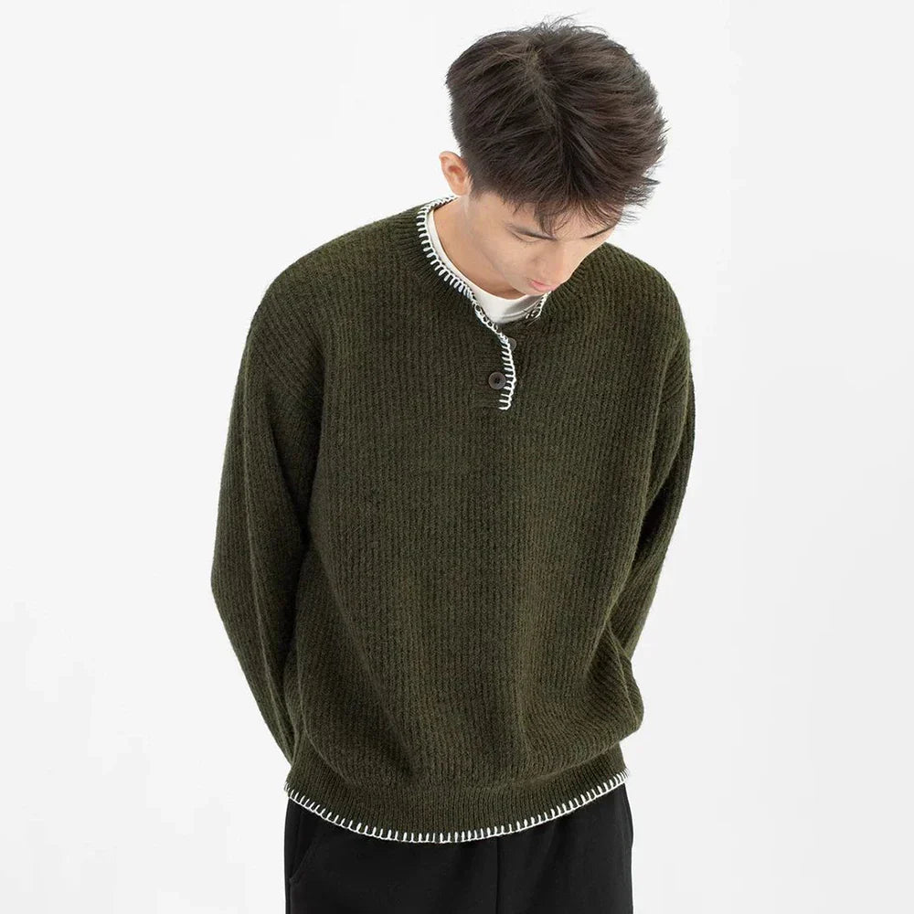 Long-lasting Men Retro Loose Collar Sweater