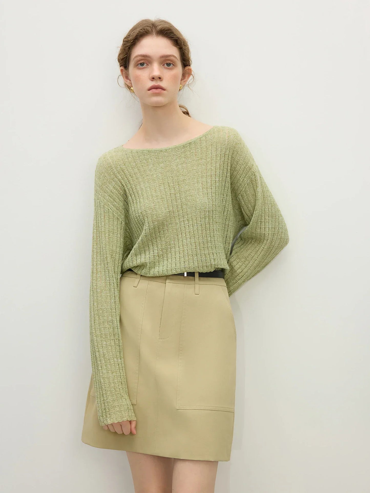 Women Hip Hop Casual Natural Linen Knitted Sweater