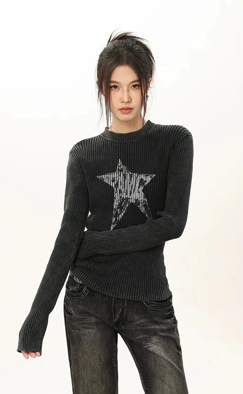 Oversized Star Korean Sweater