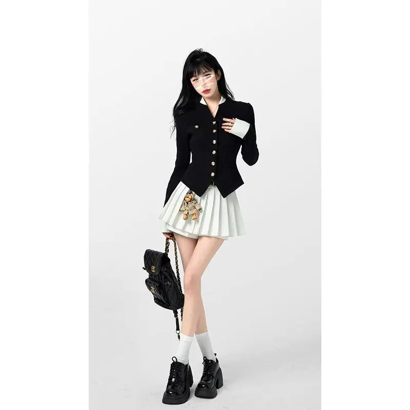 Women Slim Fit Color Blocked Cardigan