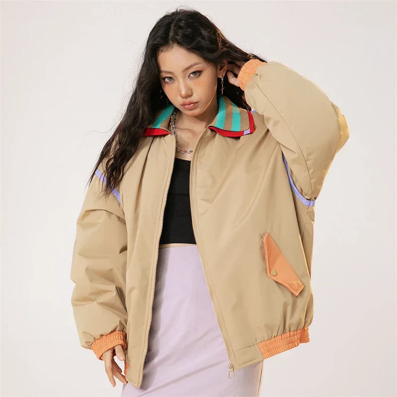 Y2k Vintage Strips Windbreaker Jacket