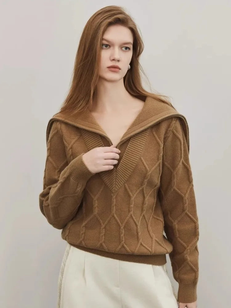 Winter Women Cool Unique Zipper Sweater
