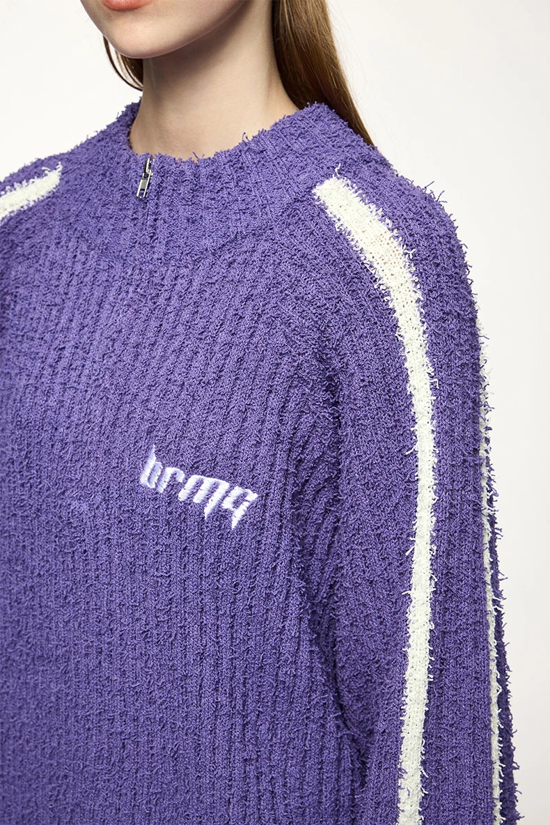Textured Stripe Knitted Sweater