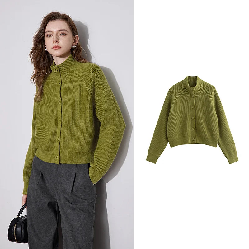 Cozy Knitted Turtleneck Cardigan for Winter