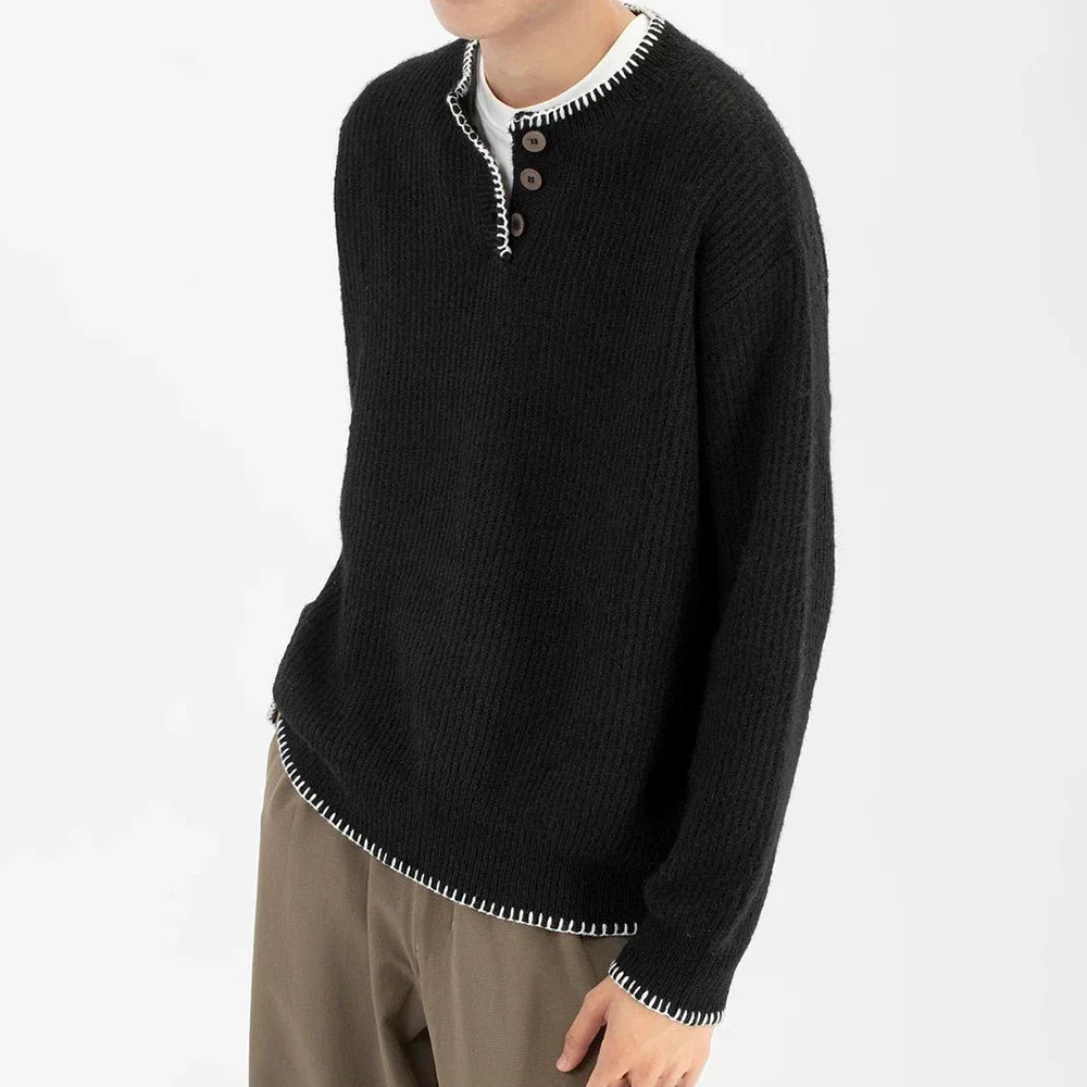 Long-lasting Men Retro Loose Collar Sweater