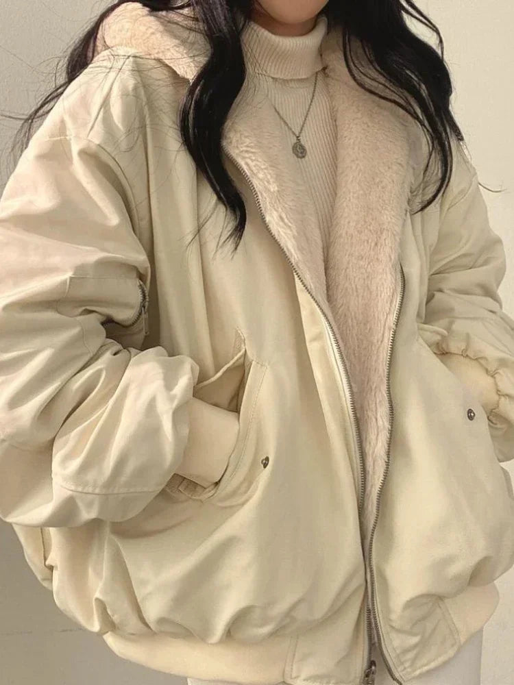 Double-sided Hooded Zip-up Jacket
