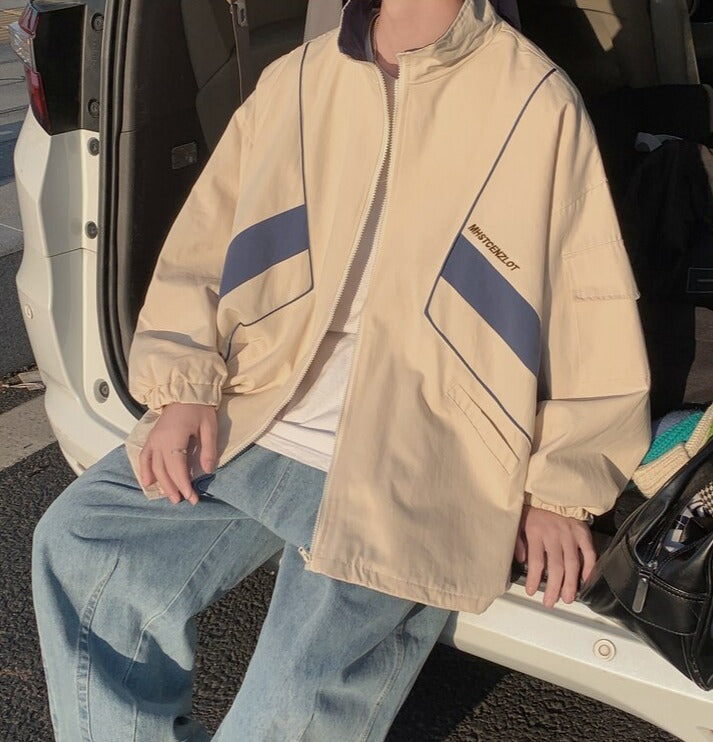 Zip-Up Turn Down Collar Jacket