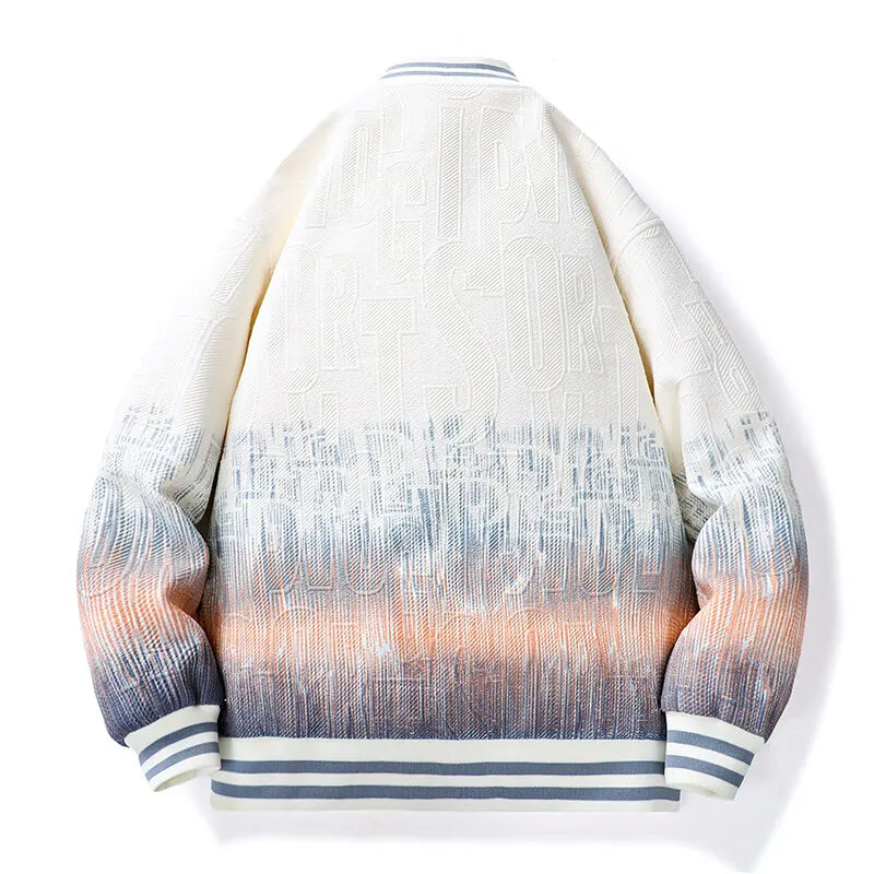 Vibrant Gradient Print Bomber Jacket