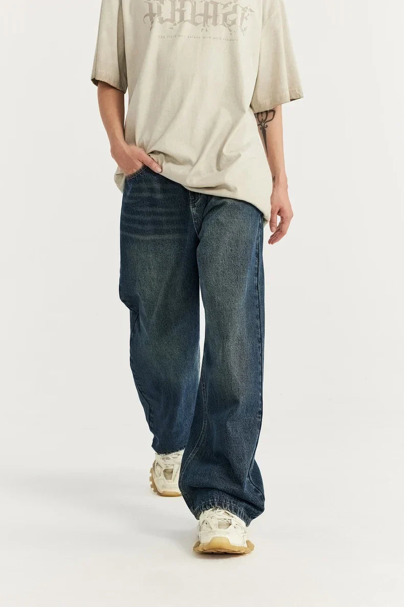 Washed Vintage Loose Jeans