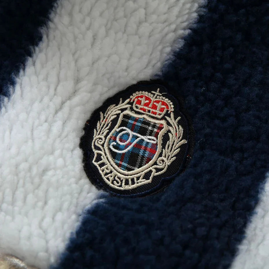 Vintage Striped Fleece Jacket