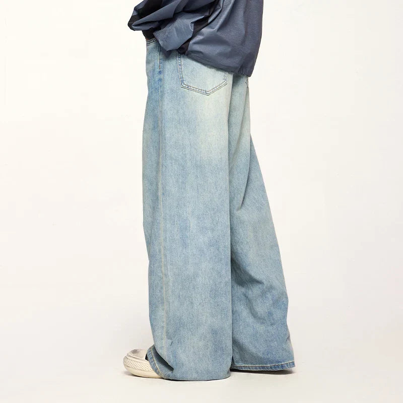 Loose Fit Blue Wide-leg Jeans