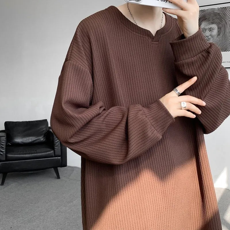 Oversized Ribbed Knit Soft Boy Sweater