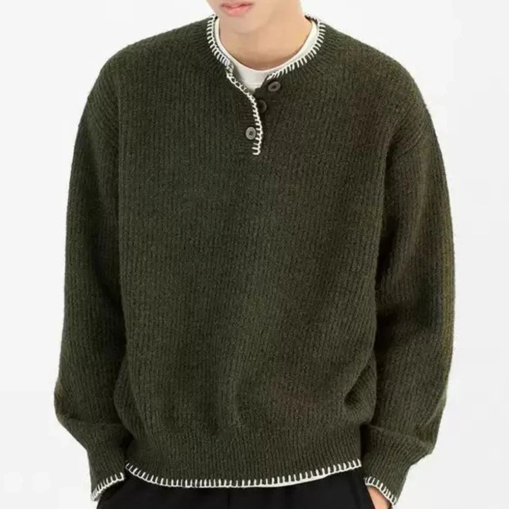 Long-lasting Men Retro Loose Collar Sweater