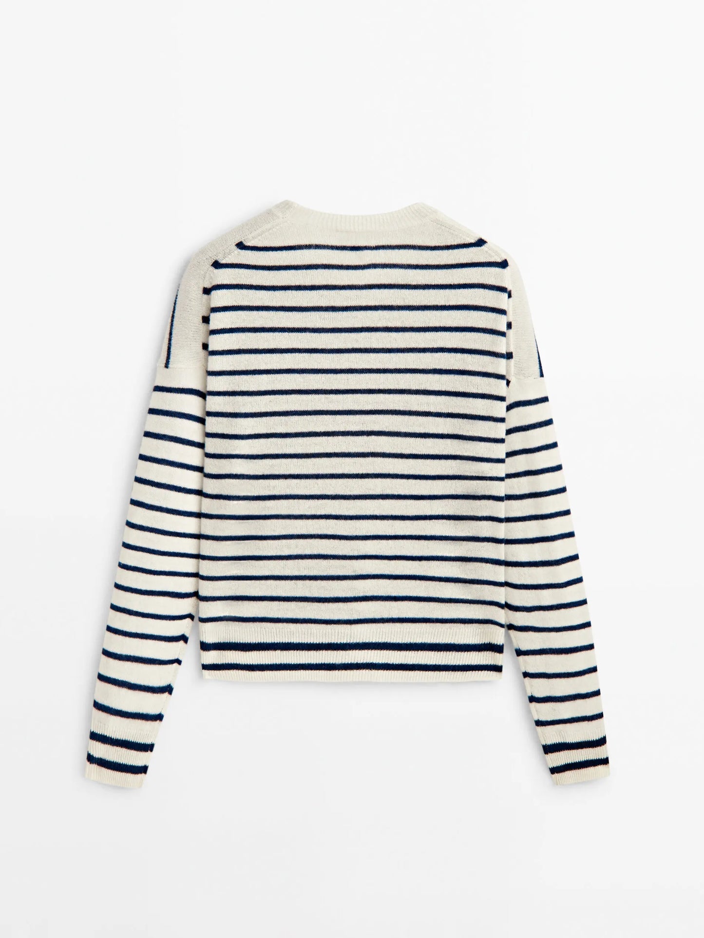 Women Retro Ethereal Stripe Crew Neck Sweater