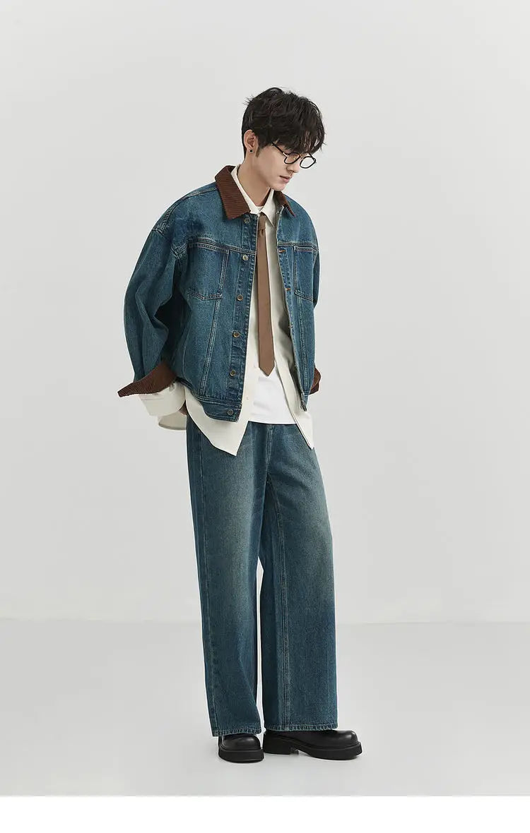 Men's Vintage Hip Hop Retro Washed Denim Jacket