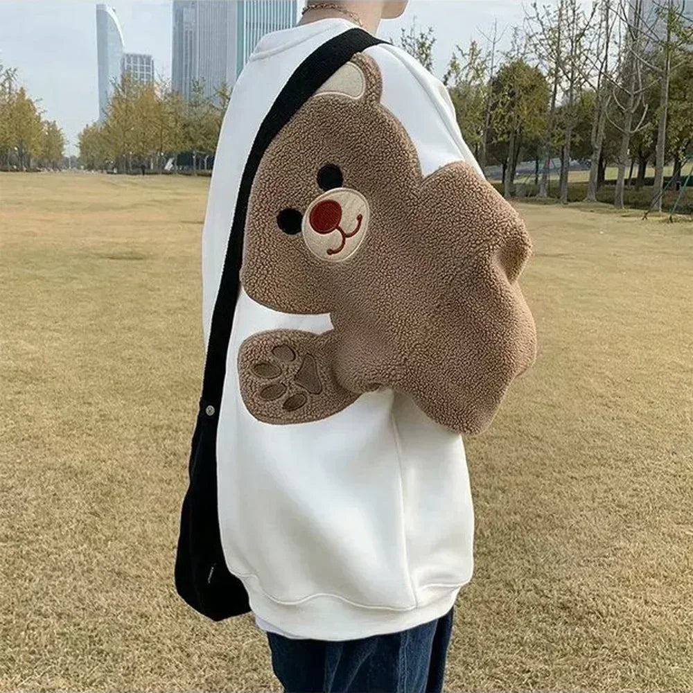 Y2K Bear Pattern Long Sleeve Sweatshirt