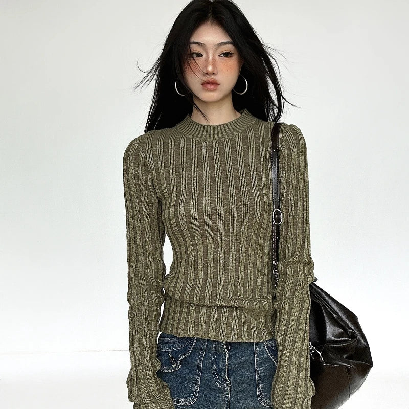Women Casual Cozy Vintage Knit Sweater