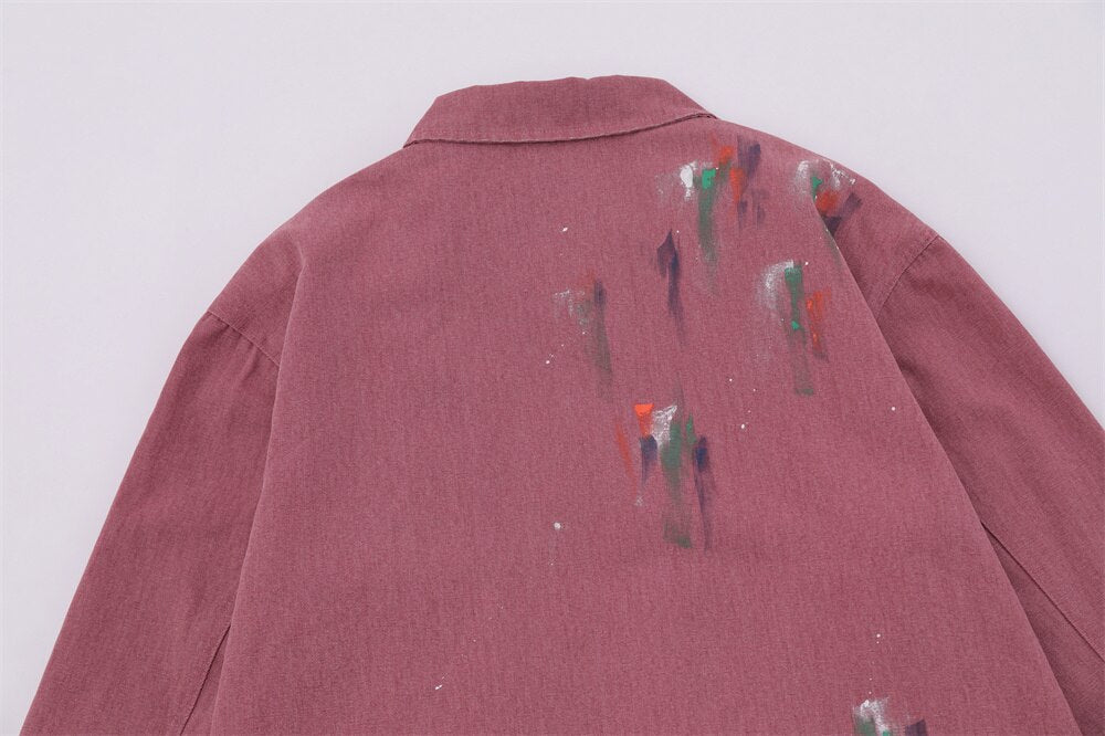 Splash Ink Embroidered Butterfly Jean Jacket