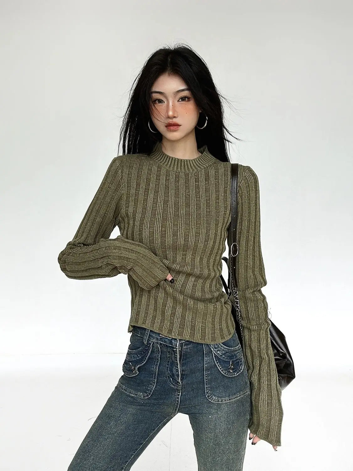 Women Casual Cozy Vintage Knit Sweater
