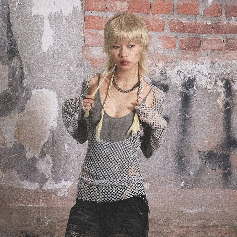 Vintage Grunge Distressed Knit Top
