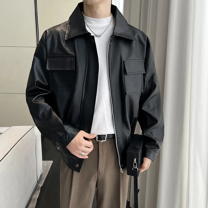 Classic Stylish Windproof Waterproof PU Leather Jacket
