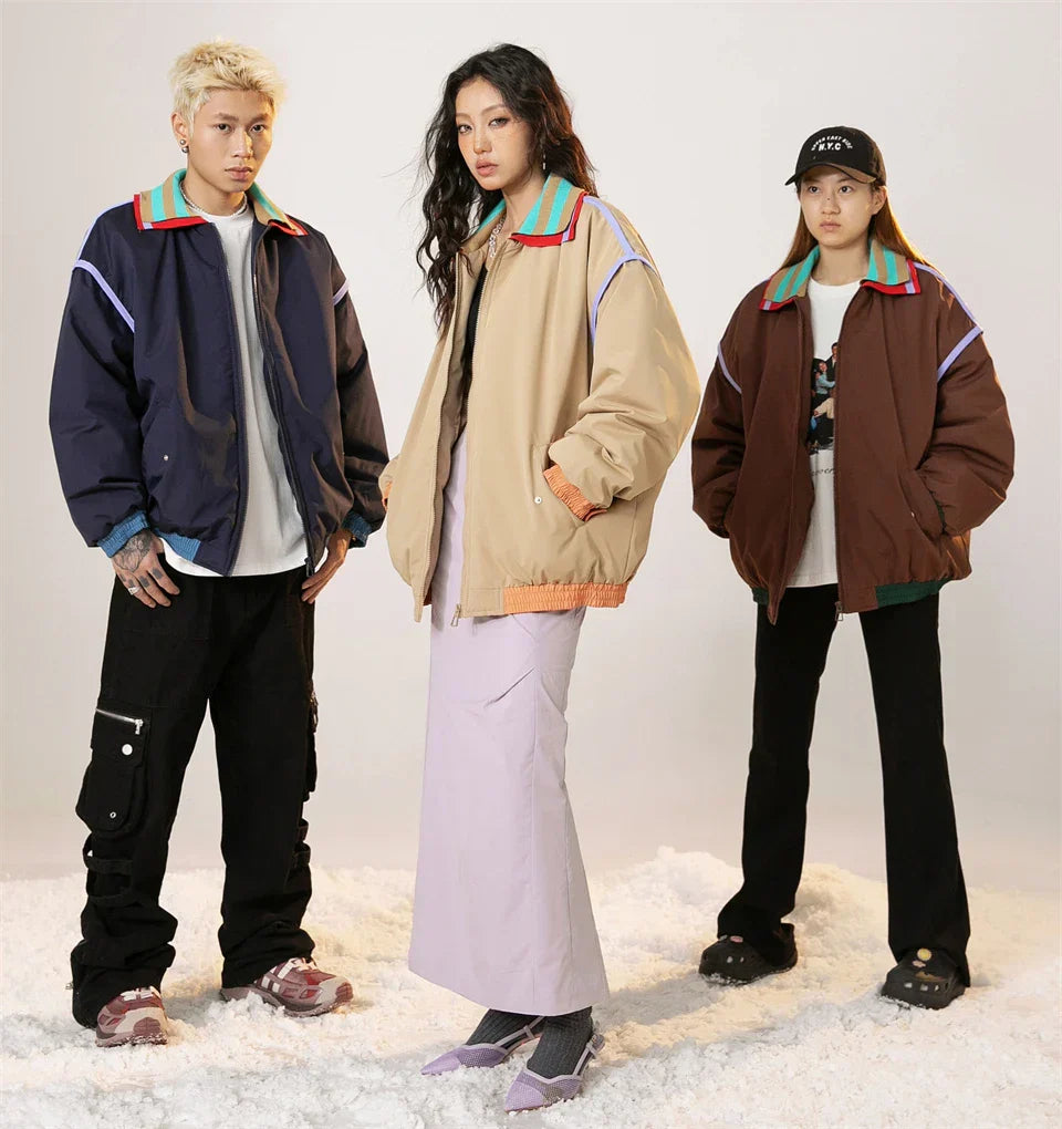 Y2k Vintage Strips Windbreaker Jacket